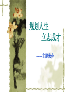 主题班会课件：规划人生,立志成才