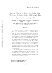 Physical Unitarity for Massive Non-abelian Gauge T