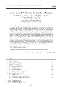 A New Class Problem in the Calculus of Variations