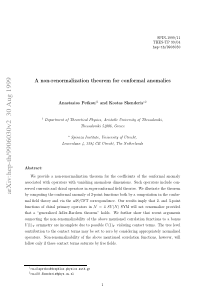 A non-renormalization theorem for conformal anomal