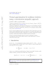 Normal approximation for nonlinear statistics usin