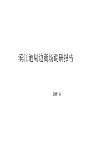 滨江道周边商场调研报告2011.6