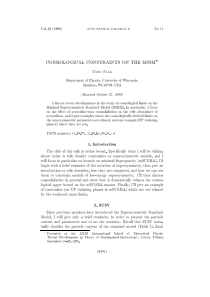 COSMOLOGICAL CONSTRAINTS ON THE MSSM