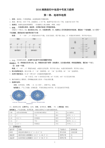 2016湘教版初中地理中考复习提纲知识点大全