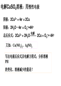 常见的电解原理的应用及电极反应式书写