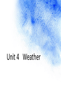 中职英语unit4Weather