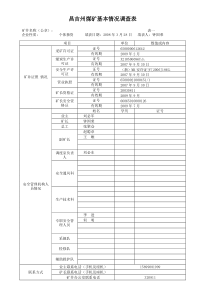 鑫龙煤矿基本情况调查表