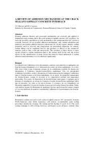 A Review of Adhesion Mechanisms at the Crack Seala