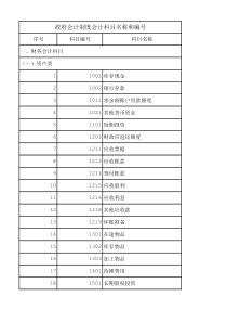 2019政府会计制度会计科目表