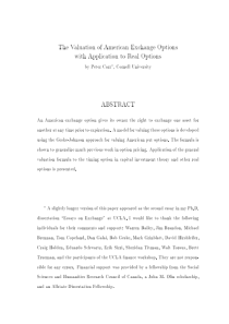 The Valuation of American Exchange Options with Ap