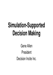 Simulation-Supportd Decision Making仿真支持决策