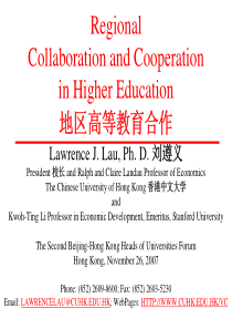 RegionalCollaboration and Cooperationin Higher Edu