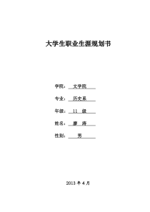 文学院廖涛――职业规划书(表格式)