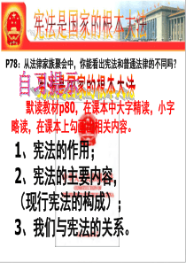 人教版九年级思想品德第六课第二框课件_6.2宪法是国家的根本大法