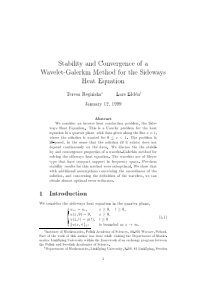 Stability and Convergence of a Wavelet-Galerkin Me