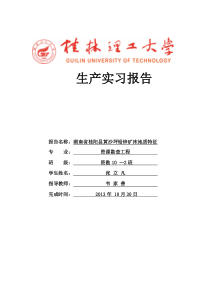 黄沙坪铅锌多金属矿生产实习报告