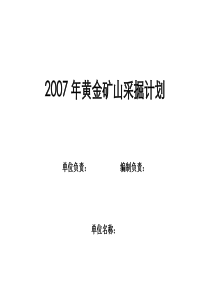 黄金矿山采掘计划母表