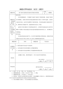 软件无线电 开题报告 立题卡 任务书 毕业设计(论文)附件