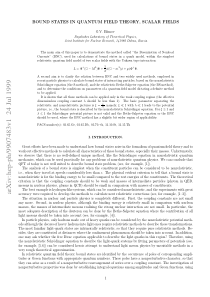 Bound states in quantum field theory, scalar field