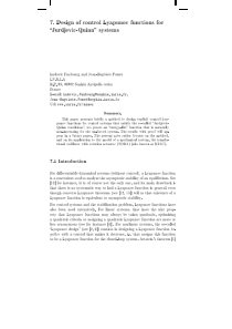 7. Design of control Lyapunov functions for iJurdj