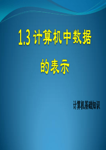 计算机中数据的表示