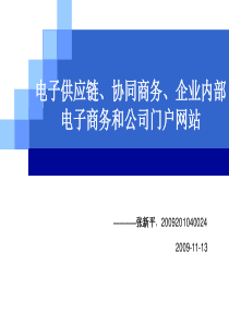 电子供应链、协同商务、企业内部电子商务和公司门户网站