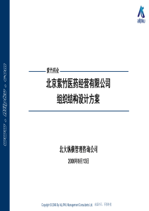 北大纵横《紫竹医药经营公司组织结构与流程设计报告》(