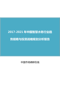 中国智慧水务行业报告