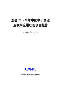 CNNC《XXXX年下半年中国中小企业互联网应用状况调查报