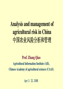 Analysis and management ofagricultural risk in Chi