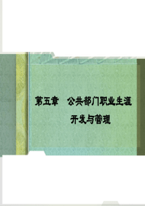 第5章 公共部门职业生涯开发与管理