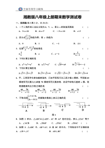 42新湘教版八年级上册期末数学测试卷