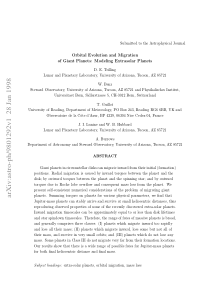 Orbital Evolution and Migration of Giant Planets M