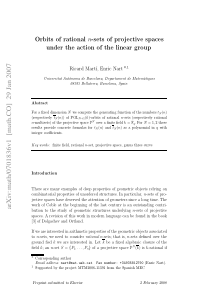 Orbits of rational n-sets of projective spaces und