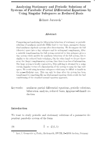 1 Analyzing Stationary and Periodic Solutions of S