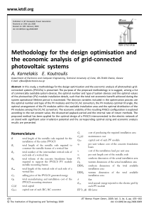 Methodology for the design optimisation and the ec