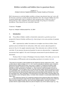 Hidden variables and hidden time in quantum theory