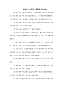 产品网络营销方案