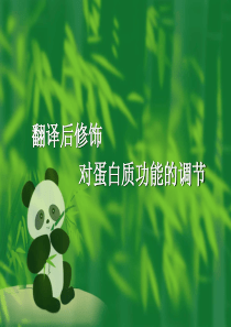 翻译后修饰对蛋白质功能的调节 (1)