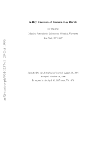 X-Ray Emission of Gamma-Ray Bursts