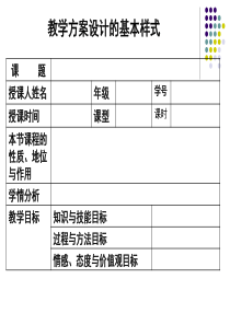 教学方案设计的基本样式