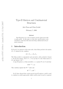 Type-II Matrices and Combinatorial Structures