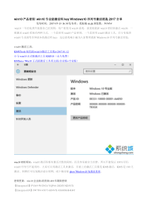 win10产品密钥 win10专业版激活码key Windows10序列号激活密匙2017分享