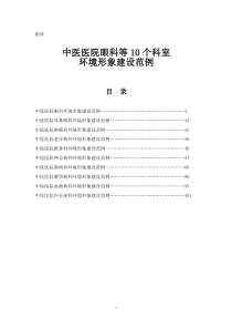 中医医院眼科等10个科室形象建设标准