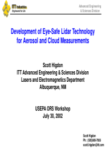 Development of Eye-Safe Lidar Technology for Aeros