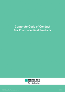 Corporate Code of Conduct For Pharmaceutical Produ