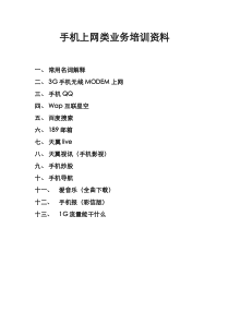 手机上网类业务培训资料(营业员)xin