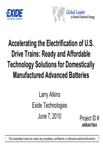 Accelerating the Electrification of U.S. Drive Tra