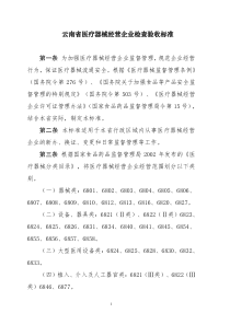 云南省医疗器械经营企业检查验收标准-indexhtml