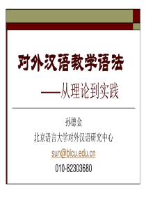 对外汉语教学语法-从理论到实践